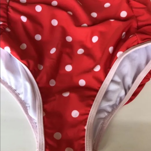 New Kate Spade Kid Girl 12 Year Old Red Polka Dots Open Piece Pink Ribbon Bow - Picture 4 of 9